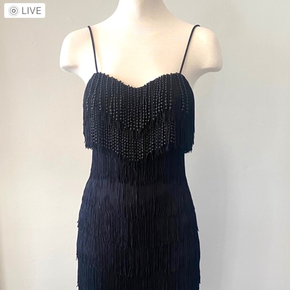 Cache Dresses | Cache Vintage Beaded Bodice Flapper Dress Made In USA Size 4